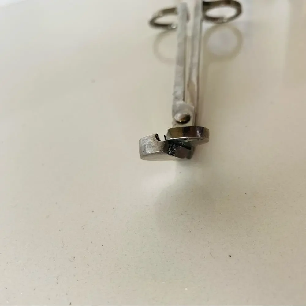 ANTHROPOLOGIE Stainless Steel Silver Grey Wick Trimmer Candle Care Scissors
